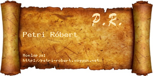 Petri Róbert névjegykártya